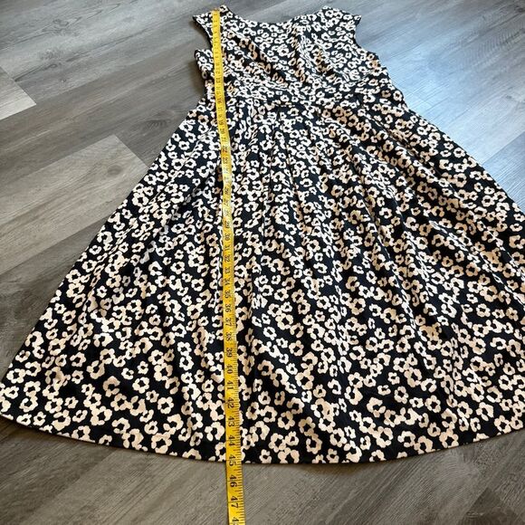 Modcloth Closet London Midi Dress Floral Black Cream US 12 - Picture 11 of 12